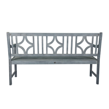 Sloane Ogee Diamond-Back 600-Lbs Support Acacia Wood Outdoor Garden Patio Bench - JONATHAN Y